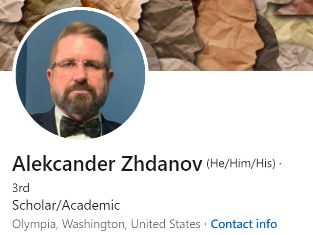 This is Alekcander Zhdanov's profile picture in LinkedIn.